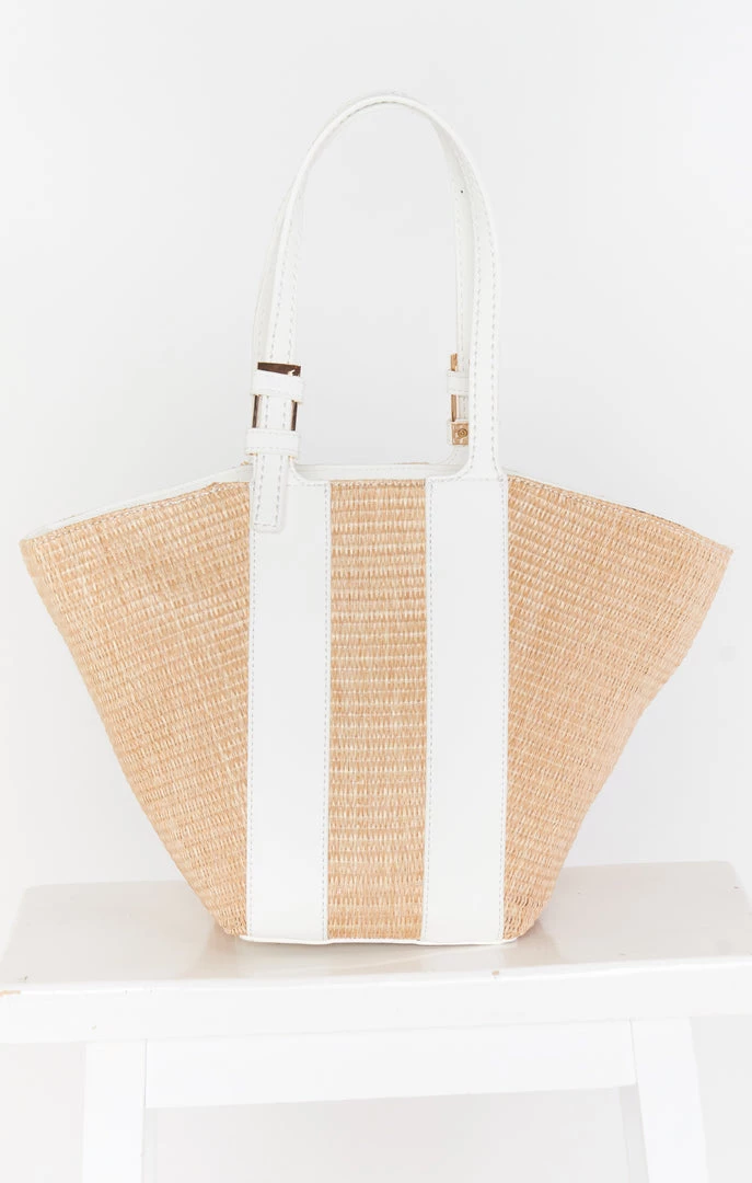 Show Me Your Mumu Elyse Straw Bag ~ Nat/White 4 Show Me Your Mumu Elyse Straw Bag ~ Nat/White