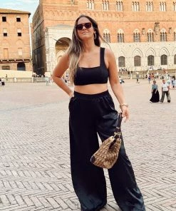 Show Me Your Mumu Irwin Pants ~ Black Luxe Satin New Mu