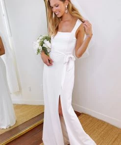Show Me Your Mumu Dresses Paris Gown ~ White Stretch