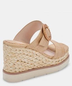 Show Me Your Mumu New Mu Dolce Vita Lauryn Wedge Heel ~ Natural Raffia