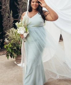 Show Me Your Mumu Olivia Overskirt ~ Silver Sage Tulle Bridesmaids Dresses