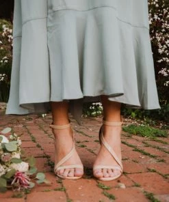 Show Me Your Mumu Diverse Style Crossover Strap Heel ~ Cashew