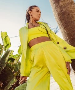 Show Me Your Mumu New Mu Felix Blazer ~ Citrine Luxe Satin