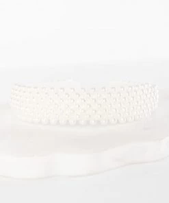 Show Me Your Mumu Rosaria Pearl Headband ~ White