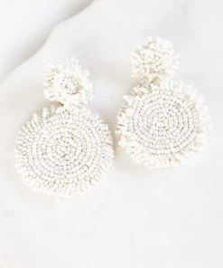 Show Me Your Mumu Accessories Scarley Beaded Earrings ~ Ivory
