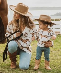 Show Me Your Mumu New Mu Mini Culver Sweater ~ Running Horses Knit