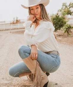 Show Me Your Mumu Romance Blouse ~ Ivory Silky Satin