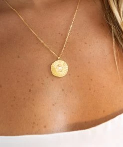 Show Me Your Mumu Gorjana Sunburst Coin Necklace ~ 18K Gold Plated New Mu