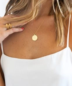 Show Me Your Mumu Gorjana Sunburst Coin Necklace ~ 18K Gold Plated New Mu