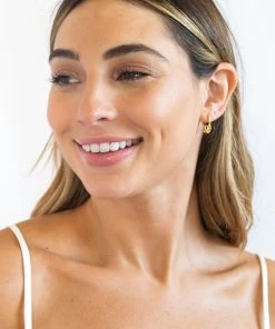 Show Me Your Mumu New Mu Gorjana Chloe Mini Huggie Earrings ~ 18K Gold Plated