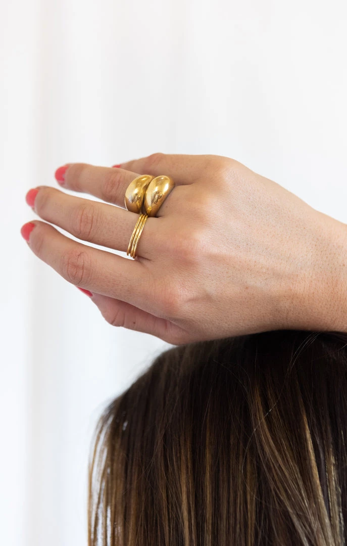 Show Me Your Mumu Gorjana G Ring Set ~ 18K Gold Plated New Mu 5 Show Me Your Mumu Gorjana G Ring Set ~ 18K Gold Plated New Mu