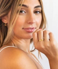 Show Me Your Mumu Gorjana G Ring Set ~ 18K Gold Plated New Mu 17 Show Me Your Mumu Gorjana G Ring Set ~ 18K Gold Plated New Mu