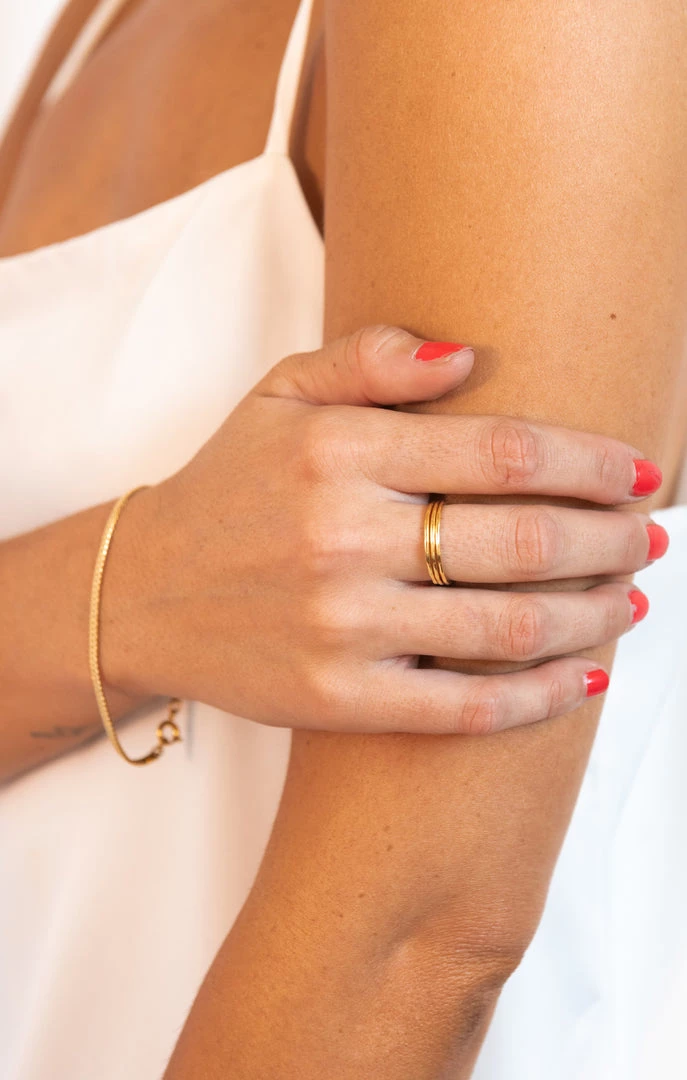 Show Me Your Mumu Gorjana G Ring Set ~ 18K Gold Plated New Mu 3 Show Me Your Mumu Gorjana G Ring Set ~ 18K Gold Plated New Mu