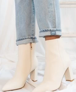 Show Me Your Mumu Billini Whitney Ankle Bootie ~ Off White