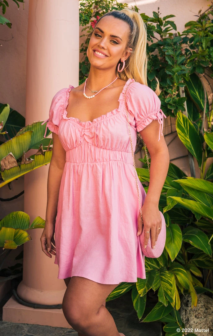 Show Me Your Mumu Nikki Mini Dress ~ Barbie™ Pink Linen 7 Show Me Your Mumu Nikki Mini Dress ~ Barbie™ Pink Linen