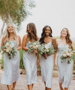 Show Me Your Mumu Dresses Verona Cowl Dress ~ Silver Luxe Satin