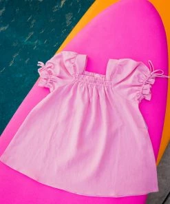 Show Me Your Mumu Little Nikki Dress ~ Barbie™ Pink Linen New Mu