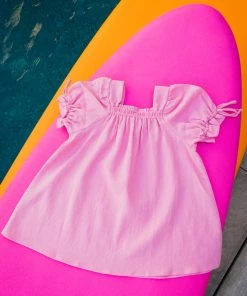 Show Me Your Mumu Little Nikki Dress ~ Barbie™ Pink Linen New Mu