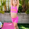 Show Me Your Mumu New Mu Little Workout Sport Top ~ Malibu Pink