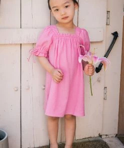 Show Me Your Mumu Little Nikki Dress ~ Barbie™ Pink Linen New Mu