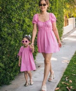Show Me Your Mumu Little Nikki Dress ~ Barbie™ Pink Linen New Mu