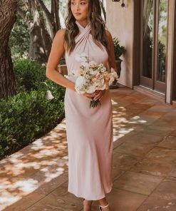 Show Me Your Mumu Jasmine Halter Midi Dress ~ Dusty Blush Crisp 9 Show Me Your Mumu Jasmine Halter Midi Dress ~ Dusty Blush Crisp