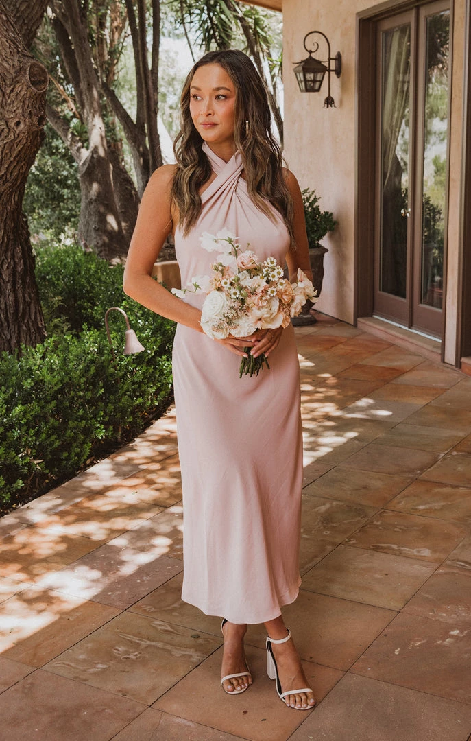 Show Me Your Mumu Jasmine Halter Midi Dress ~ Dusty Blush Crisp 6 Show Me Your Mumu Jasmine Halter Midi Dress ~ Dusty Blush Crisp