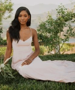 Show Me Your Mumu Godshaw Goddess Gown ~ Dusty Blush Crisp Bridesmaids Dresses