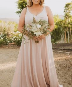 Show Me Your Mumu Jenn Maxi Dress ~ Dusty Blush Crisp Bridesmaids Dresses