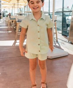 Show Me Your Mumu Lil Easy Shorts ~ Green Spring Stripe