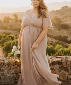 Show Me Your Mumu Emily Empire Maxi Dress ~ Soft Beige Chiffon