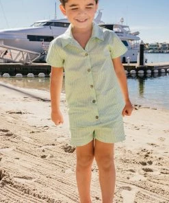 Show Me Your Mumu Lil Easy Shorts ~ Green Spring Stripe 9 Show Me Your Mumu Lil Easy Shorts ~ Green Spring Stripe