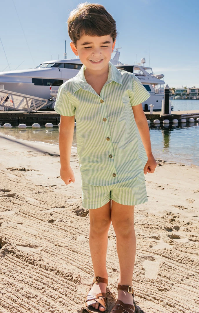 Show Me Your Mumu Lil Easy Shorts ~ Green Spring Stripe 6 Show Me Your Mumu Lil Easy Shorts ~ Green Spring Stripe