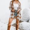 Show Me Your Mumu Lorolie Tunic ~ Tan Plaid New Mu