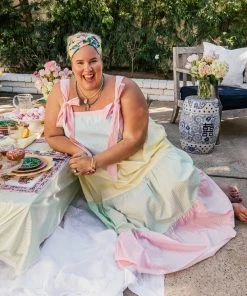 Show Me Your Mumu New Mu Sabrina Maxi Dress ~ Mixed Easter Stripe