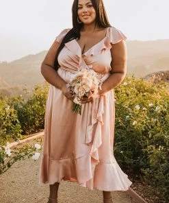 Show Me Your Mumu Dresses Samantha Ruffle Wrap Dress ~ Rose Gold Luxe Satin 28 Show Me Your Mumu Dresses Samantha Ruffle Wrap Dress ~ Rose Gold Luxe Satin