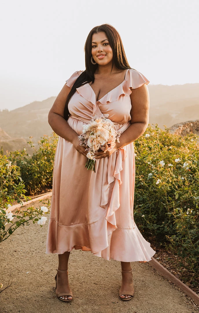 Show Me Your Mumu Dresses Samantha Ruffle Wrap Dress ~ Rose Gold Luxe Satin 15 Show Me Your Mumu Dresses Samantha Ruffle Wrap Dress ~ Rose Gold Luxe Satin