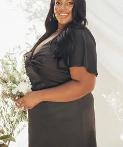 Show Me Your Mumu Dresses Rome Twist Gown ~ Black Luxe Satin 25 Show Me Your Mumu Dresses Rome Twist Gown ~ Black Luxe Satin