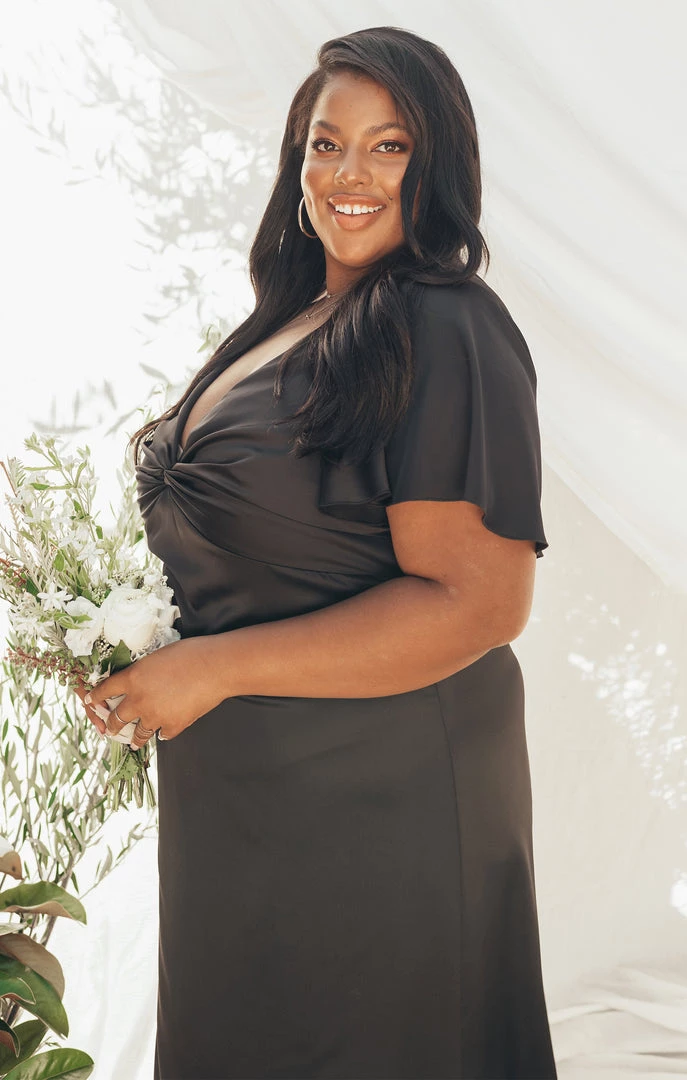 Show Me Your Mumu Dresses Rome Twist Gown ~ Black Luxe Satin 14 Show Me Your Mumu Dresses Rome Twist Gown ~ Black Luxe Satin