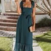 Show Me Your Mumu New Mu Claire Midi Dress ~ Emerald Chiffon