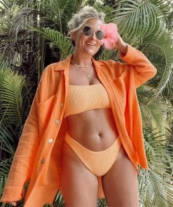 Show Me Your Mumu Johns Button Down Shirt ~ Orange