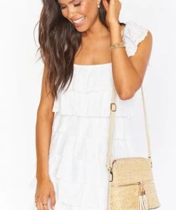 Show Me Your Mumu Electra Woven Crossbody Bag ~ Natural New Mu