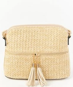 Show Me Your Mumu Electra Woven Crossbody Bag ~ Natural New Mu