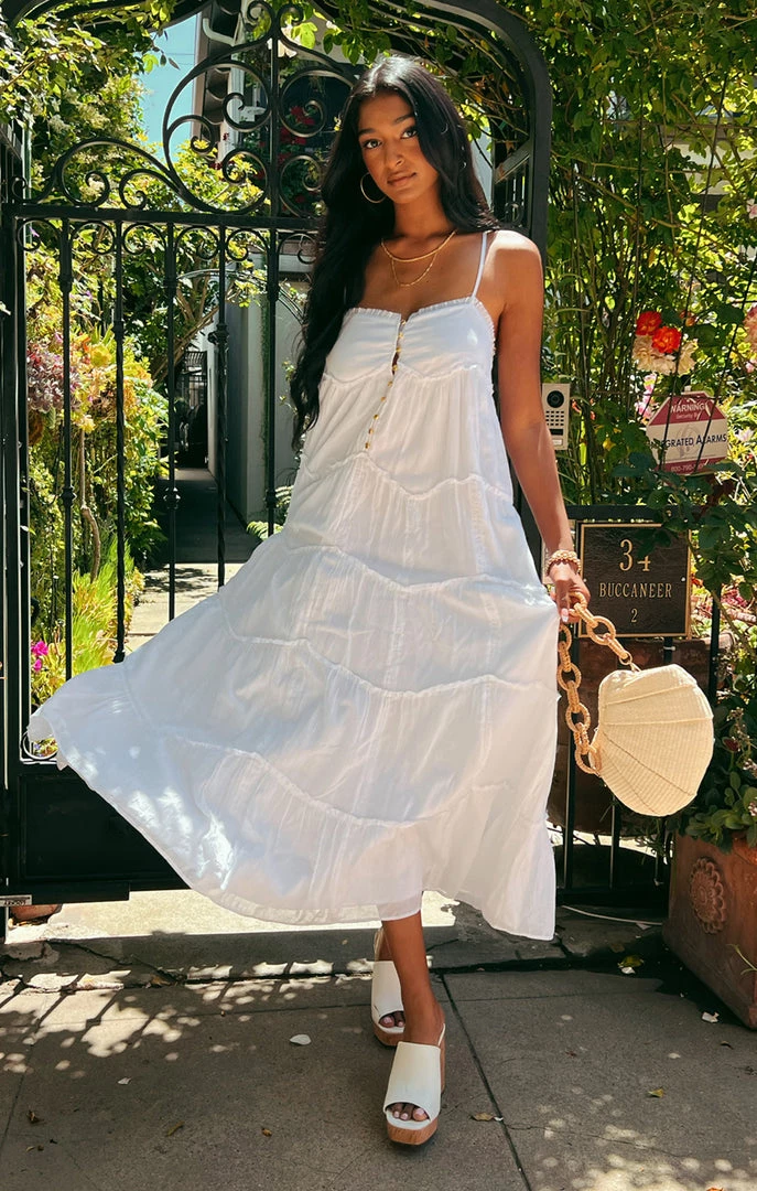 Show Me Your Mumu Gracie Midi Dress ~ White Voile 3 Show Me Your Mumu Gracie Midi Dress ~ White Voile