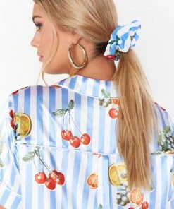 Show Me Your Mumu Super Scrunchie ~ Fruit Basket Stripe Poplin New Mu