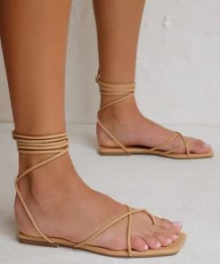 Show Me Your Mumu New Mu Billini Fyri Wrap Up Sandals ~ Desert