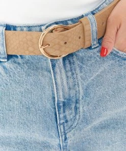 Show Me Your Mumu New Mu Lunar Snakeskin Belt ~ Taupe