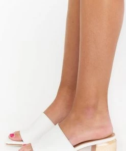 Show Me Your Mumu James Smith Sicily Mule Heels ~ White Leather Accessories