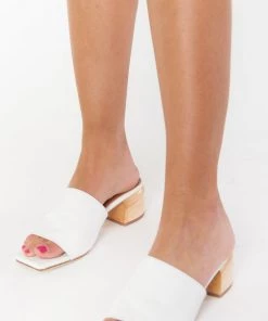 Show Me Your Mumu James Smith Sicily Mule Heels ~ White Leather Accessories