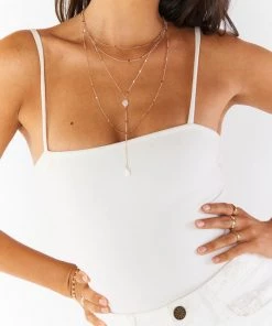 Show Me Your Mumu New Mu Promises Triple Layered Necklace ~ Gold/Pearl 10 Show Me Your Mumu New Mu Promises Triple Layered Necklace ~ Gold/Pearl